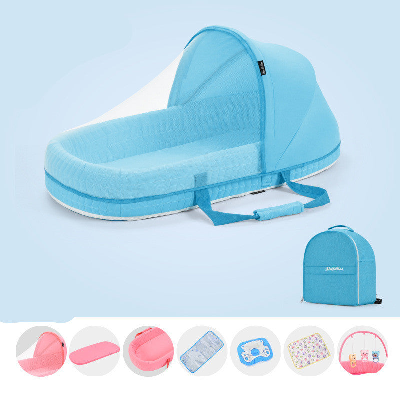 Baby Crib Multifunctional Folding Newborn Nest Toddler Bed Portable Sun Protection Mosquito Net Infant Camping Bed Travel Cot - Cindi Book