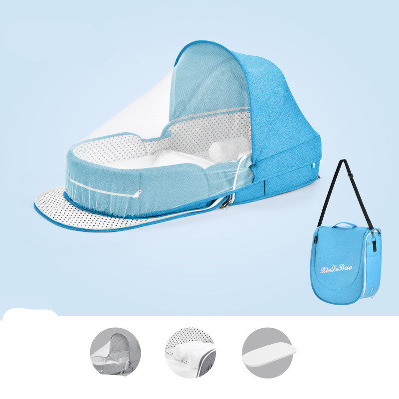 Baby Crib Multifunctional Folding Newborn Nest Toddler Bed Portable Sun Protection Mosquito Net Infant Camping Bed Travel Cot - Cindi Book