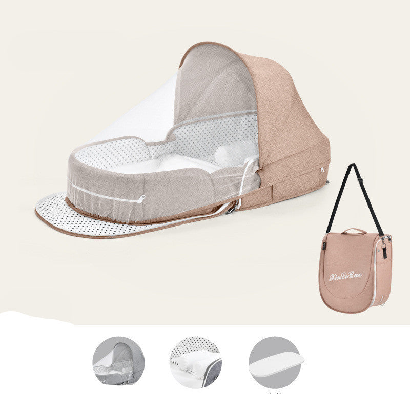 Baby Crib Multifunctional Folding Newborn Nest Toddler Bed Portable Sun Protection Mosquito Net Infant Camping Bed Travel Cot - Cindi Book