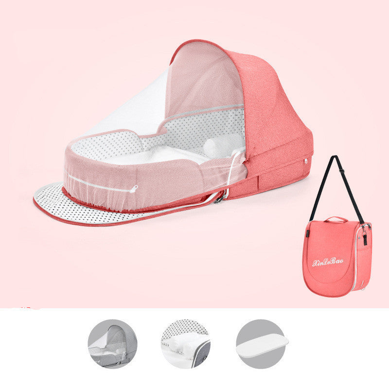 Baby Crib Multifunctional Folding Newborn Nest Toddler Bed Portable Sun Protection Mosquito Net Infant Camping Bed Travel Cot - Cindi Book