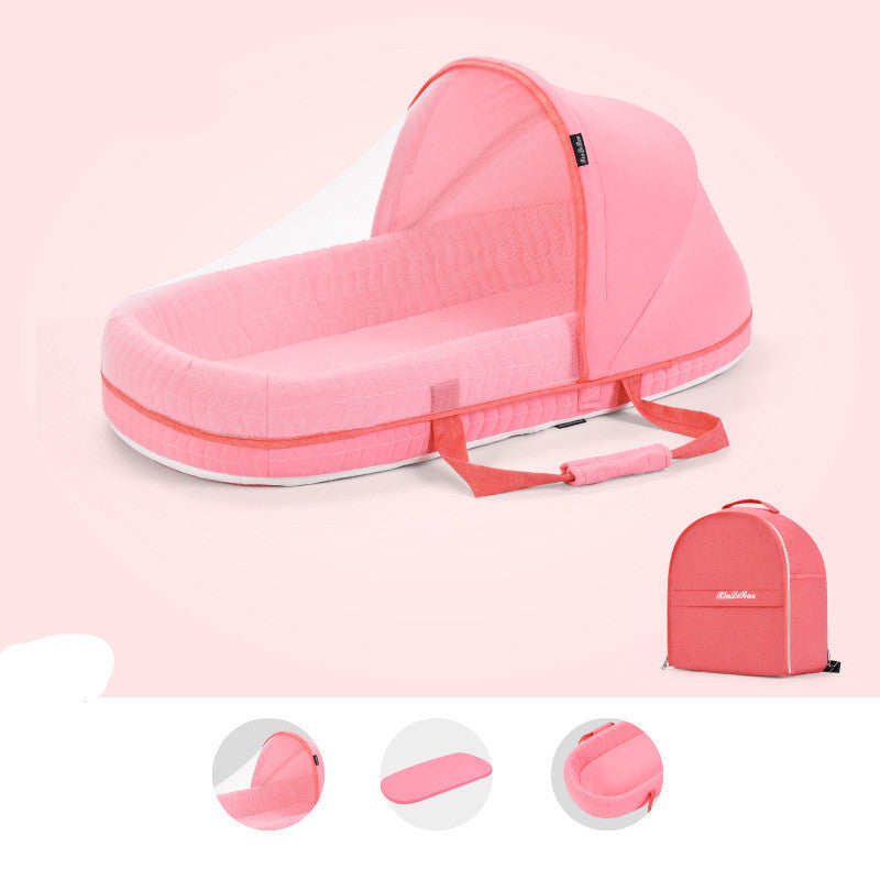Baby Crib Multifunctional Folding Newborn Nest Toddler Bed Portable Sun Protection Mosquito Net Infant Camping Bed Travel Cot - Cindi Book