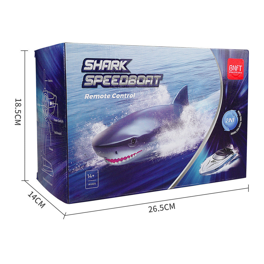New Electric Shark RC Boat Vehicles Waterproof Swimming Pool Simulation Model Toys 2 In 1 High-speed Remote Control Boat - Cindi Book