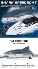 New Electric Shark RC Boat Vehicles Waterproof Swimming Pool Simulation Model Toys 2 In 1 High-speed Remote Control Boat - Cindi Book