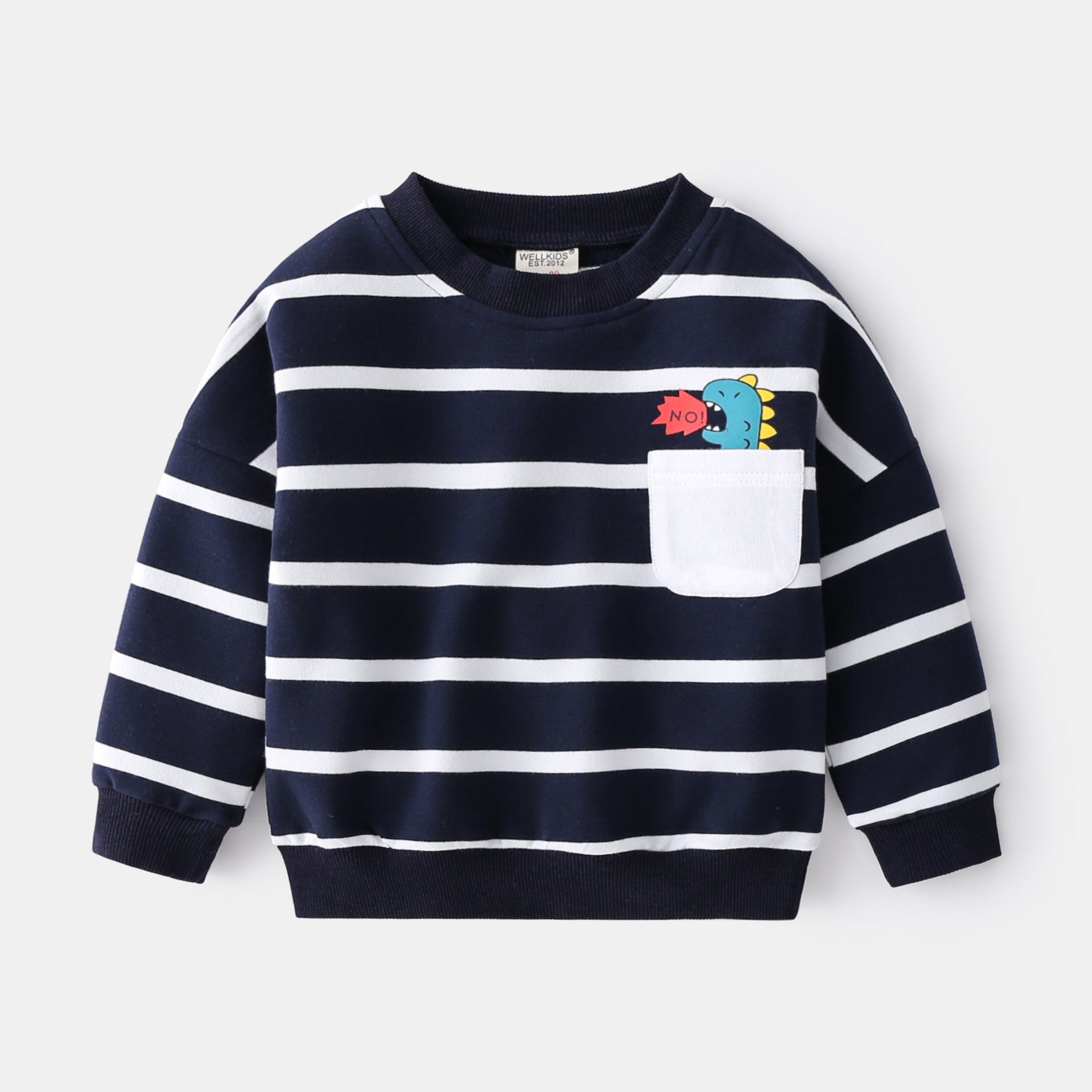 Spring Boys Striped Sweater Casual Loose Round Neck Pullover Sweater Cotton - Cindi Book