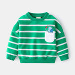 Spring Boys Striped Sweater Casual Loose Round Neck Pullover Sweater Cotton - Cindi Book
