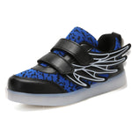 Children's shoes led light shoes children's wings light shoes usb charging colorful luminous shoes casual light shoes - Cindi Book