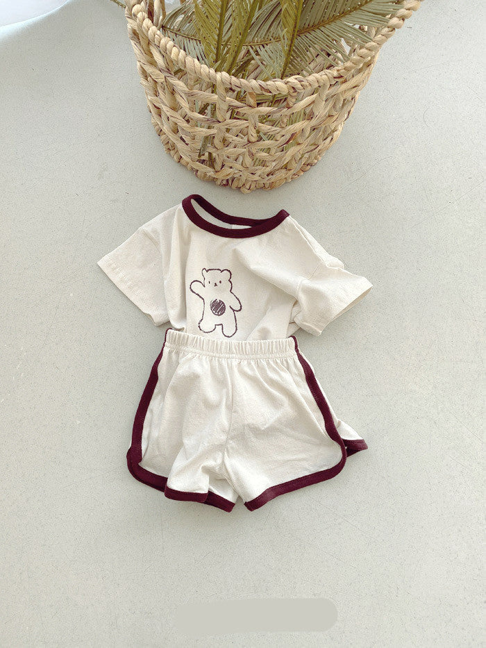 Baby Bear Cotton Set Two-Piece Cartoon Comfort for Babies and Toddlers