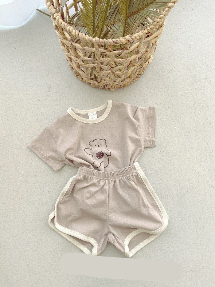 Baby Bear Cotton Set Two-Piece Cartoon Comfort for Babies and Toddlers