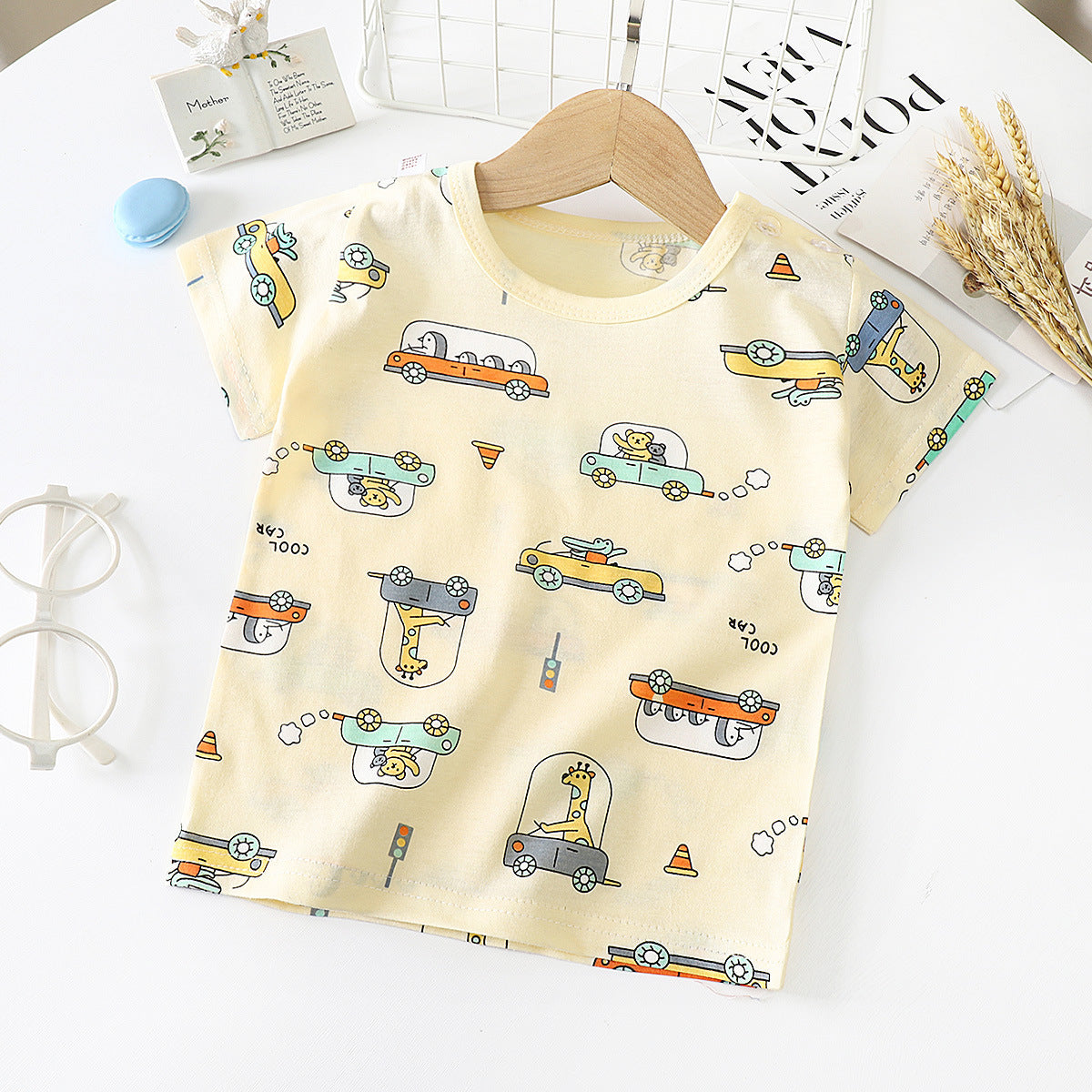 Children's Short-sleeved T-shirt cotton Baby Half-sleeved Bottoming Shirt - Cindi Book