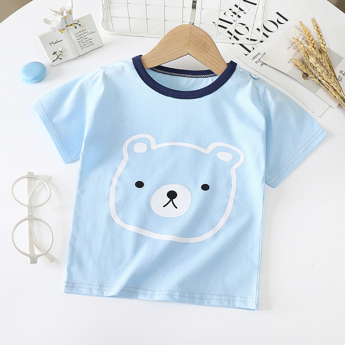 Children's Short-sleeved T-shirt cotton Baby Half-sleeved Bottoming Shirt - Cindi Book