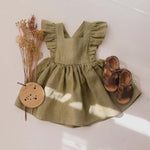 Strap Skirt Girls Dress Cotton And Linen Skirt - Cindi Book