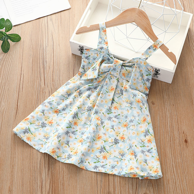 Sling Skirt Little Virgin Baby Cartoon Cute Sleeveless Dress Polka Dot Western Children's Skirt - Cindi Book