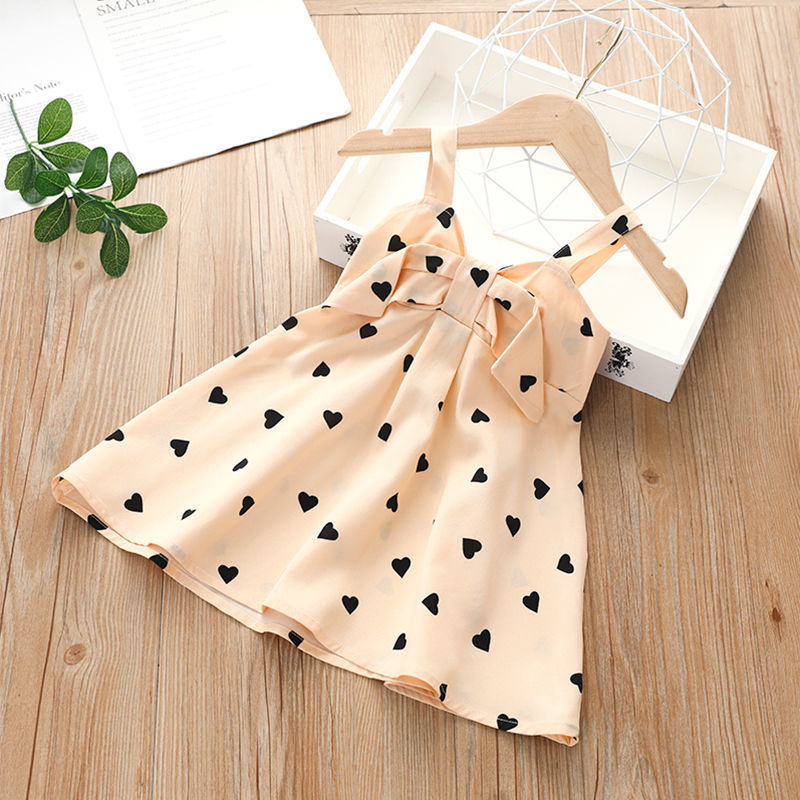 Sling Skirt Little Virgin Baby Cartoon Cute Sleeveless Dress Polka Dot Western Children's Skirt - Cindi Book