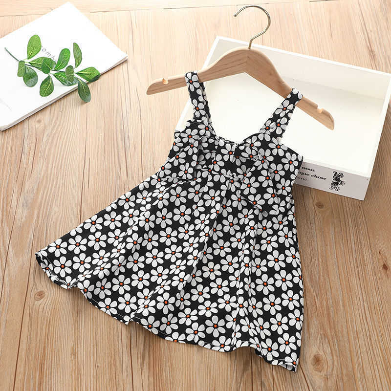 Sling Skirt Little Virgin Baby Cartoon Cute Sleeveless Dress Polka Dot Western Children's Skirt - Cindi Book