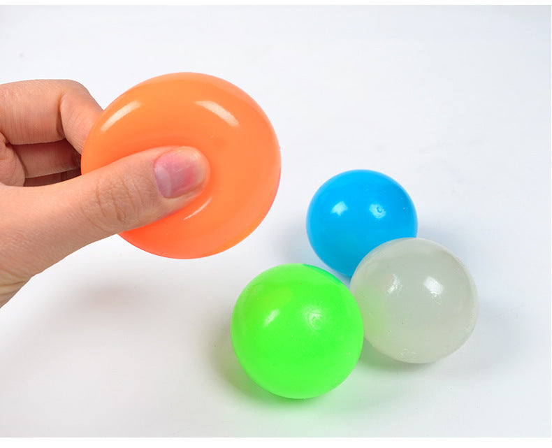 Luminous Sticky Ball Toys Sticky Wall Home Party Games Glow In The Dark Novelty Toys Decompression Squeeze Toy - Cindi Book