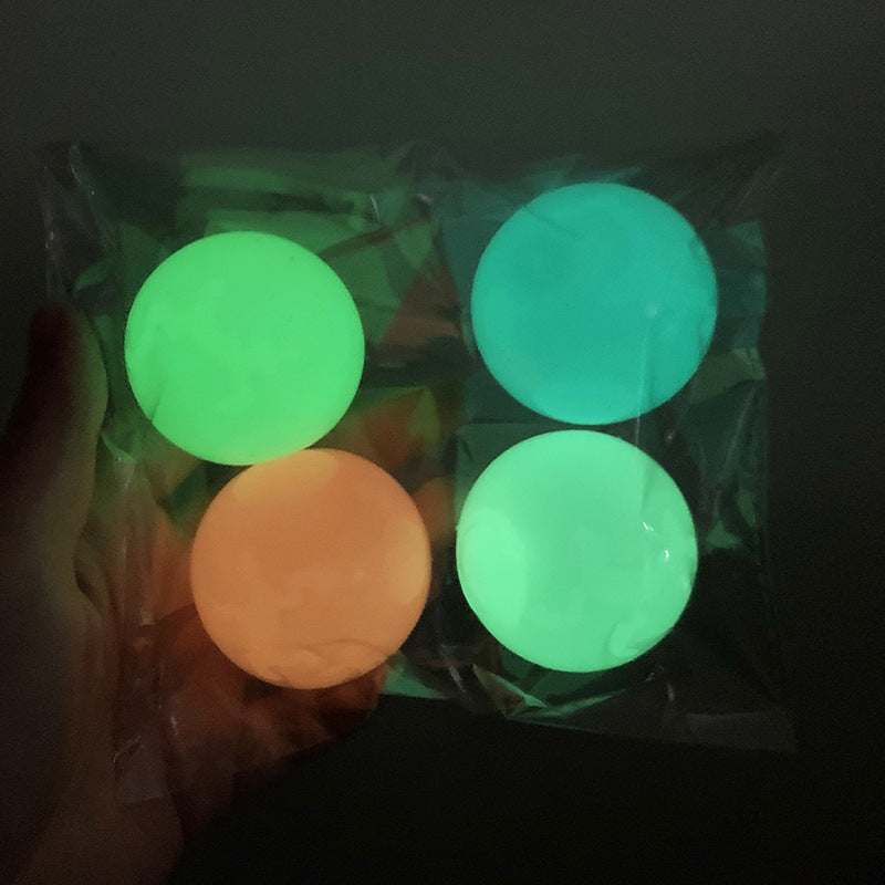 Luminous Sticky Ball Toys Sticky Wall Home Party Games Glow In The Dark Novelty Toys Decompression Squeeze Toy - Cindi Book