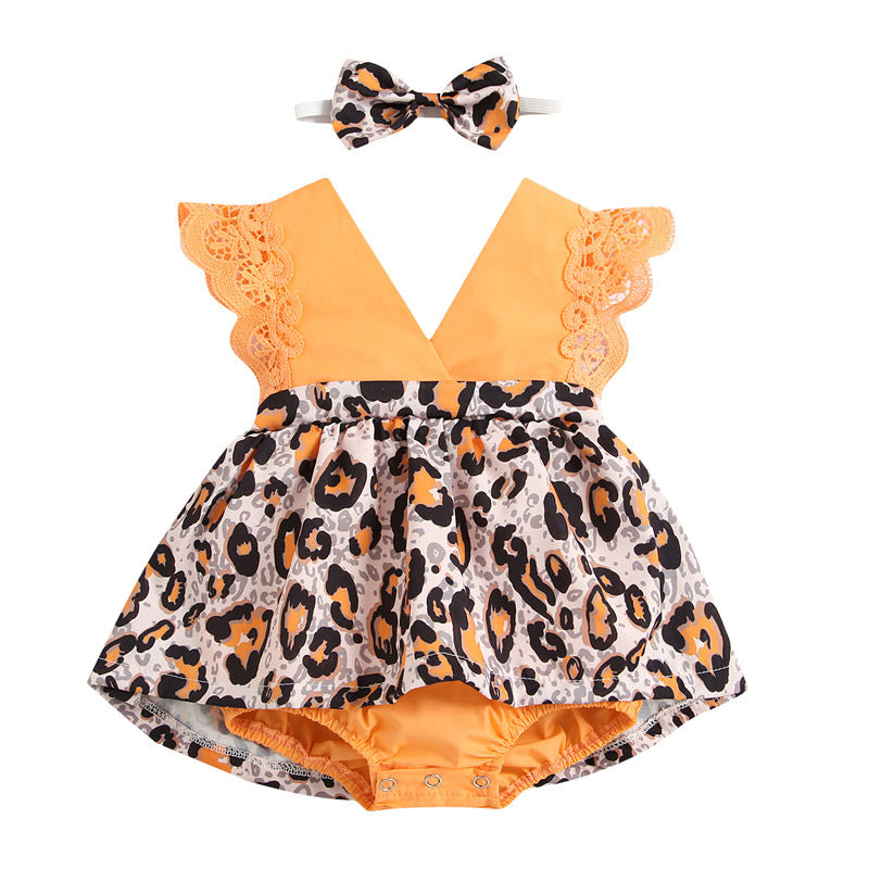 Newborn Baby Ruffled Sunflower Print Jumpsuit 2-Piece Headband Summer Dress 0-24 Months - Cindi Book