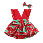 Newborn Baby Ruffled Sunflower Print Jumpsuit 2-Piece Headband Summer Dress 0-24 Months - Cindi Book