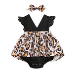Newborn Baby Ruffled Sunflower Print Jumpsuit 2-Piece Headband Summer Dress 0-24 Months - Cindi Book