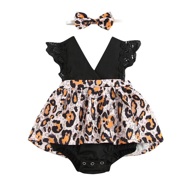 Newborn Baby Ruffled Sunflower Print Jumpsuit 2-Piece Headband Summer Dress 0-24 Months - Cindi Book