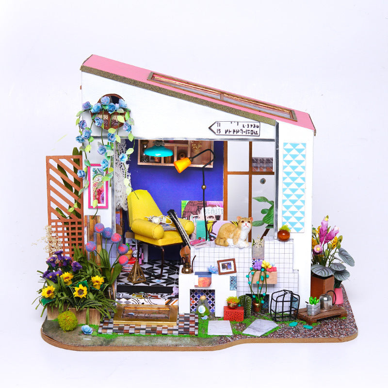 DIY Cabin Model Hand-assembled To Make A Creative Small House - Cindi Book