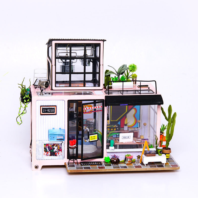 DIY Cabin Model Hand-assembled To Make A Creative Small House - Cindi Book
