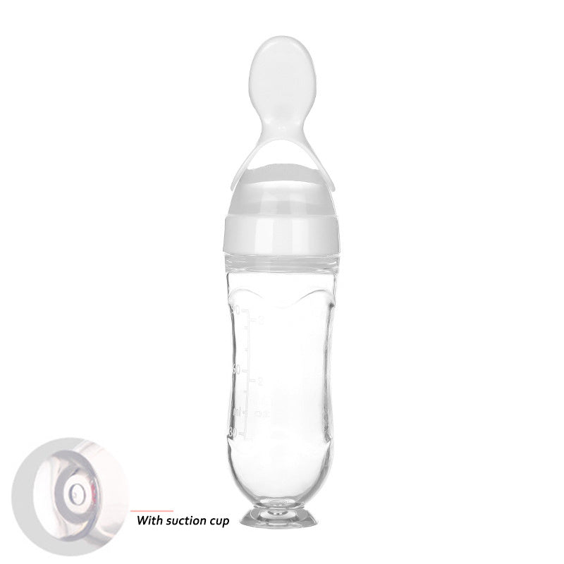 Safe Newborn Baby Feeding Bottle Toddler Silicone Squeeze Feeding Spoon Milk Bottle Baby Training Feeder Food Supplement - Cindi Book