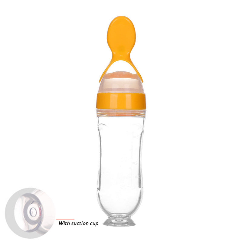 Safe Newborn Baby Feeding Bottle Toddler Silicone Squeeze Feeding Spoon Milk Bottle Baby Training Feeder Food Supplement - Cindi Book