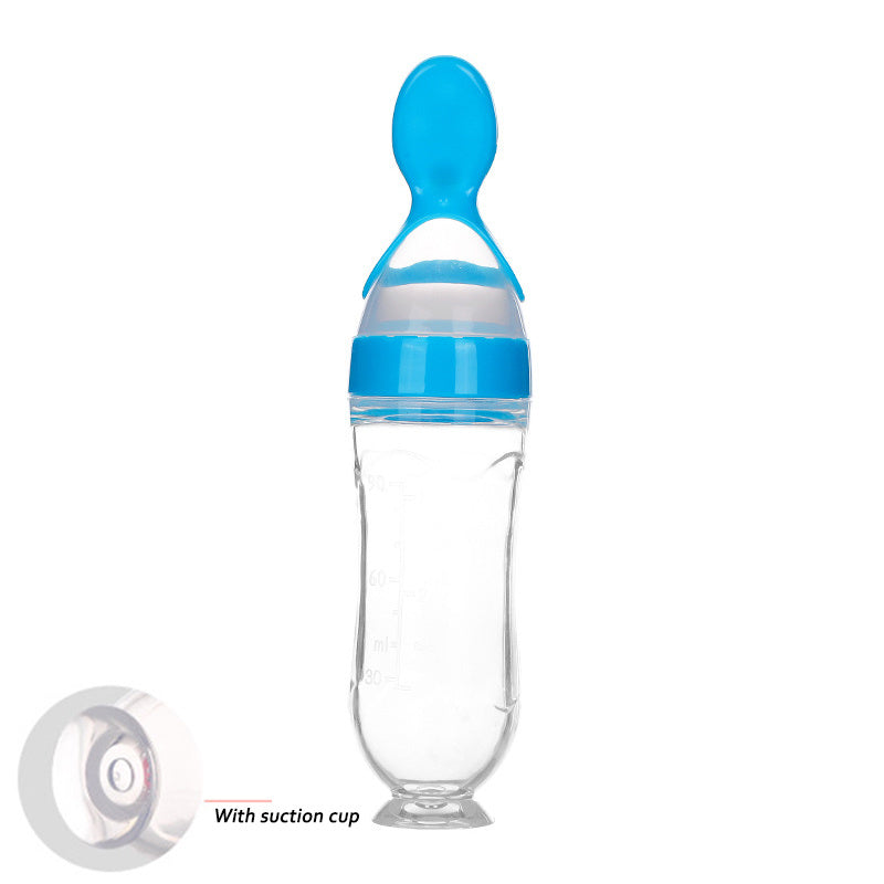 Safe Newborn Baby Feeding Bottle Toddler Silicone Squeeze Feeding Spoon Milk Bottle Baby Training Feeder Food Supplement - Cindi Book