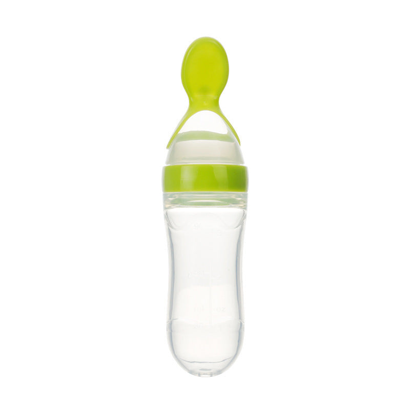 Safe Newborn Baby Feeding Bottle Toddler Silicone Squeeze Feeding Spoon Milk Bottle Baby Training Feeder Food Supplement - Cindi Book