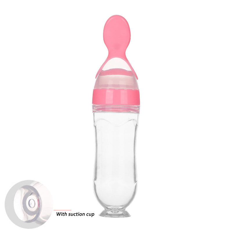 Safe Newborn Baby Feeding Bottle Toddler Silicone Squeeze Feeding Spoon Milk Bottle Baby Training Feeder Food Supplement - Cindi Book