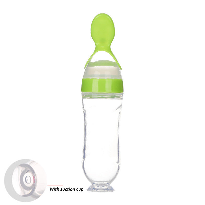 Safe Newborn Baby Feeding Bottle Toddler Silicone Squeeze Feeding Spoon Milk Bottle Baby Training Feeder Food Supplement - Cindi Book
