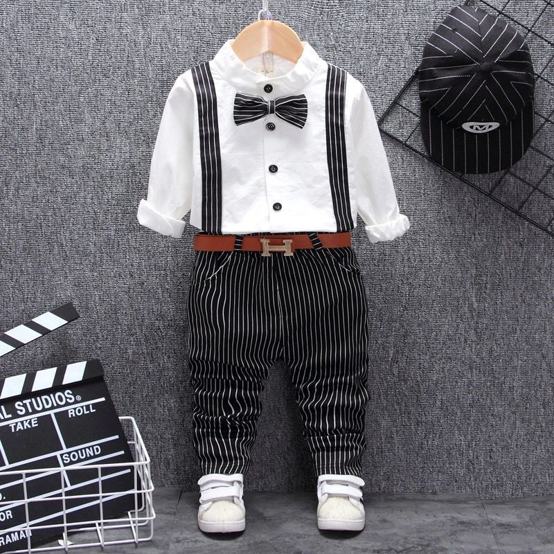 Boys Bib Two-piece Children's Clothing - Cindi Book