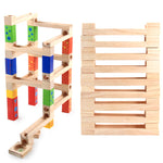 Children's Educational Parent-child Ball Track Slide Blocks Stacking High Marbles To Build Wooden Toys - Cindi Book