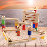 Children's Educational Parent-child Ball Track Slide Blocks Stacking High Marbles To Build Wooden Toys - Cindi Book