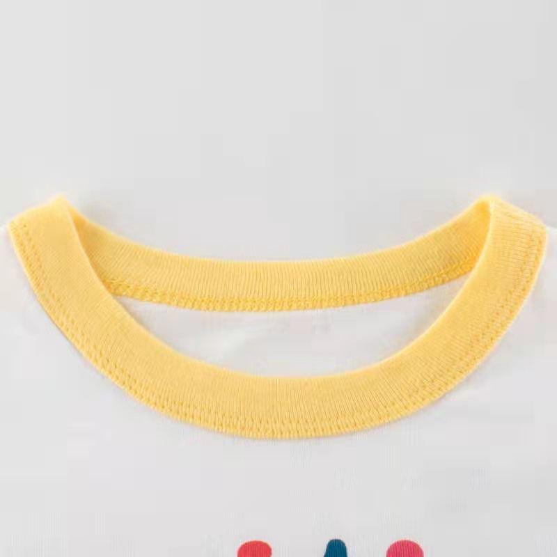 Children's Clothing, Alphabet Pattern T-Shirts, Cartoon Girls, Short Sleeves