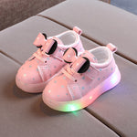 Light-up Shoes Girls Bowknot LED Light-up Shoes Breathable Baby Girls Shoes - Cindi Book
