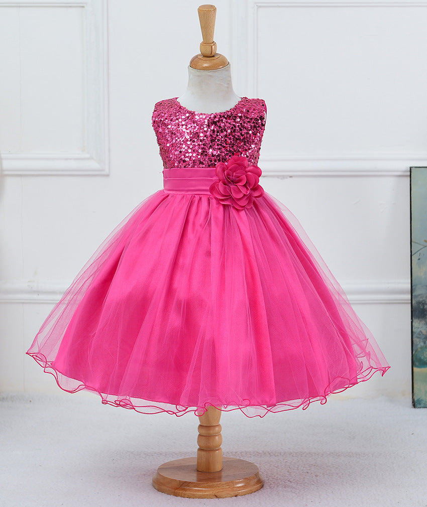 Baby Sequin Dress Flower Girl Wedding Princess Dress - Cindi Book