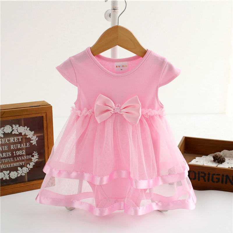 Princess Dress Baby Girl Long Sleeved Cotton Triangle Romper Summer Dress One Piece Dress - Cindi Book