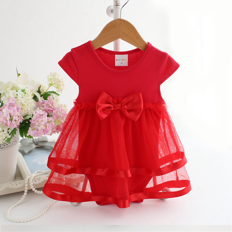 Princess Dress Baby Girl Long Sleeved Cotton Triangle Romper Summer Dress One Piece Dress - Cindi Book