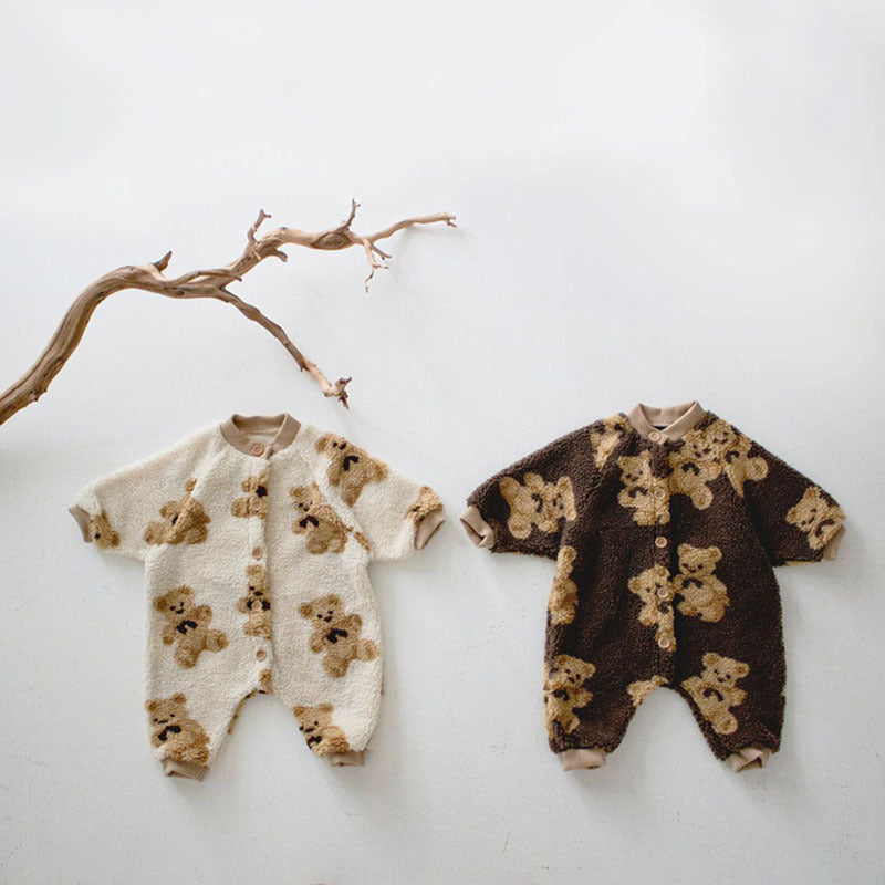 Outdoor Clothes Cute Bear Lamb Wool One-piece Coat - Cindi Book