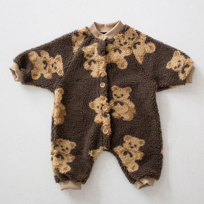 Outdoor Clothes Cute Bear Lamb Wool One-piece Coat - Cindi Book