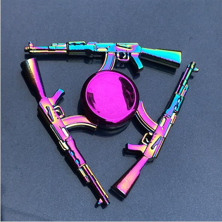 Rainbow Fidget Spinner Edc Hand Toy Metal Adhd Finger Tri Focus Brass New Kids - Cindi Book
