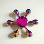 Rainbow Fidget Spinner Edc Hand Toy Metal Adhd Finger Tri Focus Brass New Kids - Cindi Book
