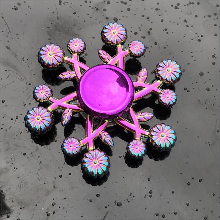 Rainbow Fidget Spinner Edc Hand Toy Metal Adhd Finger Tri Focus Brass New Kids - Cindi Book
