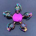 Rainbow Fidget Spinner Edc Hand Toy Metal Adhd Finger Tri Focus Brass New Kids - Cindi Book
