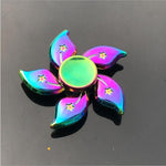 Rainbow Fidget Spinner Edc Hand Toy Metal Adhd Finger Tri Focus Brass New Kids - Cindi Book