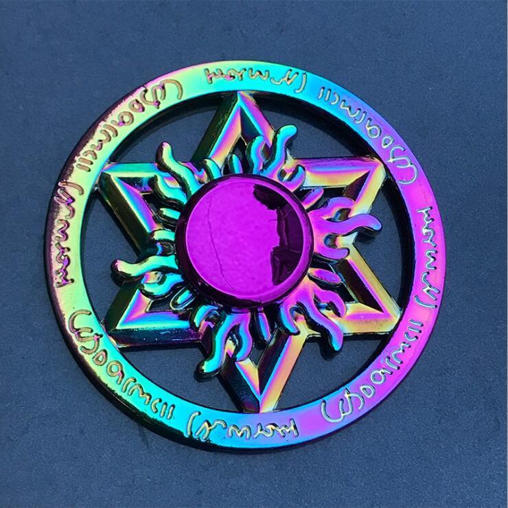 Rainbow Fidget Spinner Edc Hand Toy Metal Adhd Finger Tri Focus Brass New Kids - Cindi Book