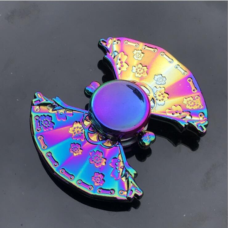 Rainbow Fidget Spinner Edc Hand Toy Metal Adhd Finger Tri Focus Brass New Kids - Cindi Book