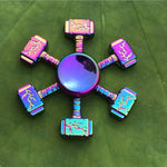 Rainbow Fidget Spinner Edc Hand Toy Metal Adhd Finger Tri Focus Brass New Kids - Cindi Book